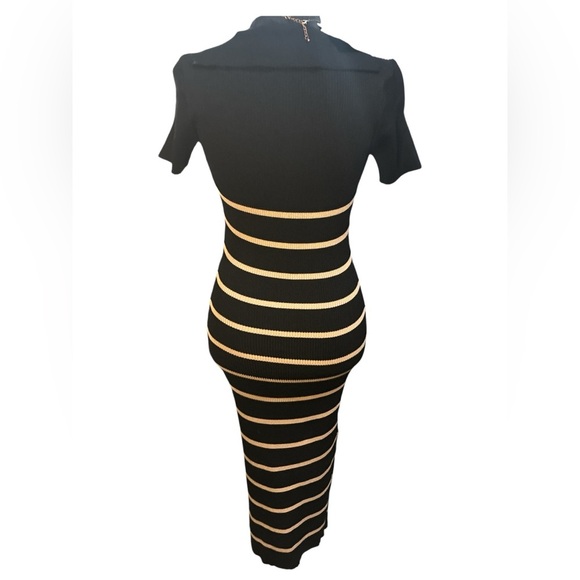 Black and Tan Striped Maxi Dress-NWT - Picture 7 of 9